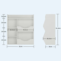 Étagère à jouets Garvee pour enfants, à 3 niveaux et 5 compartiments, double face, en MDF, robuste, idéale pour la chambre et la crèche, polyvalente, blanche.