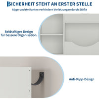 Étagère à jouets Garvee pour enfants, à 3 niveaux et 5 compartiments, double face, en MDF, robuste, idéale pour la chambre et la crèche, polyvalente, blanche.