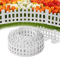 Bordure de jardin Garvee 10 m avec 30 piquets d'ancrage, flexible, résistante aux intempéries, en plastique blanc, 13 cm de hauteur, pour jardin, allées et massifs de fleurs.
