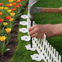 Bordure de jardin Garvee 10 m avec 30 piquets d'ancrage, flexible, résistante aux intempéries, en plastique blanc, 13 cm de hauteur, pour jardin, allées et massifs de fleurs.