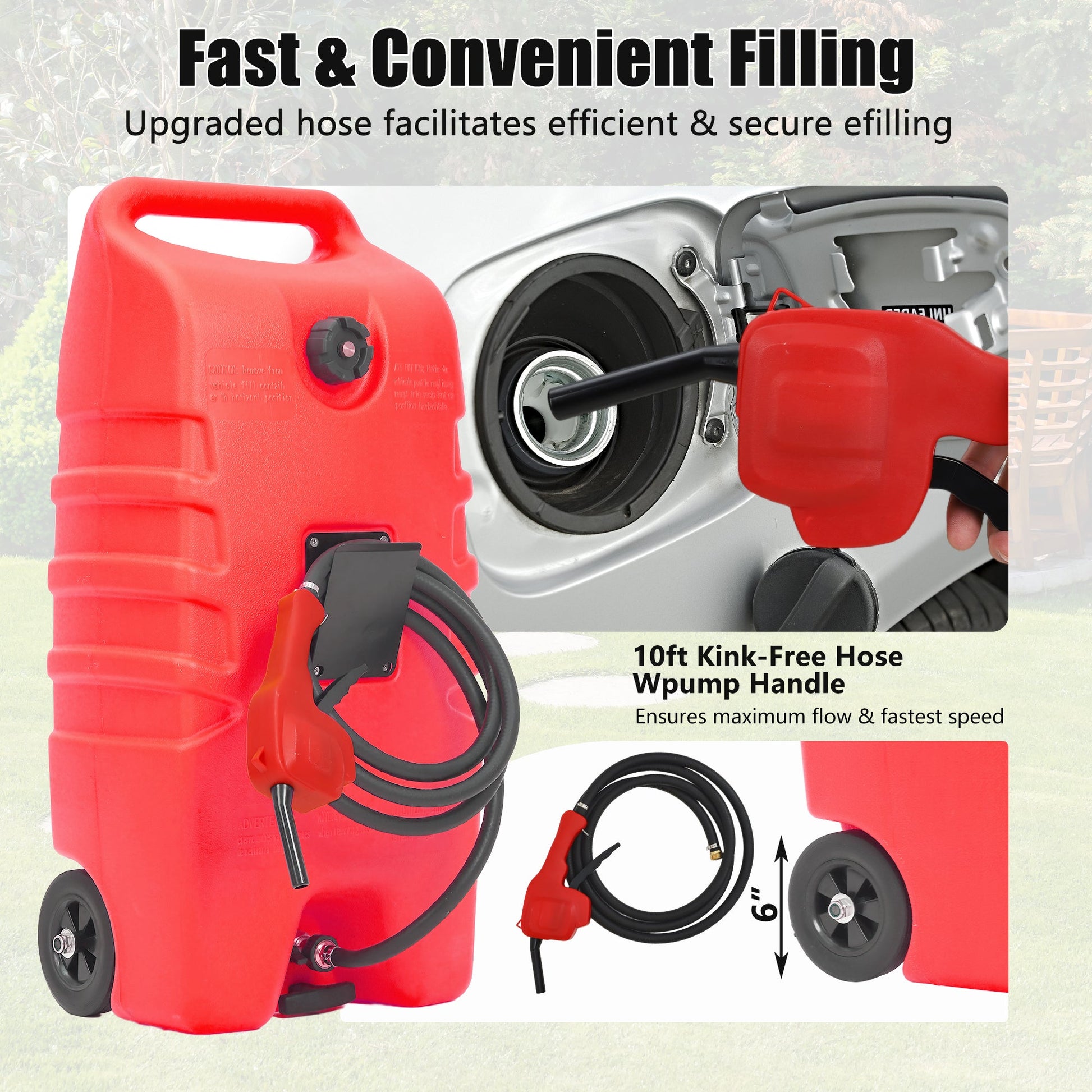 Garvee – Réservoir de carburant portable de 14 gallons (env. 53 L) avec pompe, pour tondeuse à gazon, usage agricole et marin