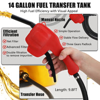 Réservoir d'essence portable Garvee 14 gal avec pompe pour tondeuses à gazon et bateaux, 57 L, en PEHD résistant aux UV