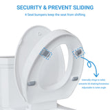 Garvee Abattant WC surélevé , forme allongée, polypropylène, blanc - Blanc