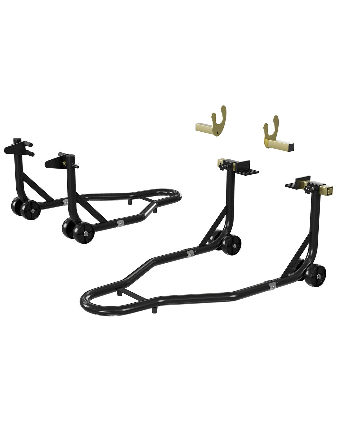 Béquille élévatrice pour moto Garvee, capacité de 408 kg (900 lb), levage des roues avant et arrière, bras oscillant réglable, acier noir, usage atelier et domicile