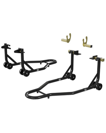 Béquille élévatrice pour moto Garvee, capacité de 408 kg (900 lb), levage des roues avant et arrière, bras oscillant réglable, acier noir, usage atelier et domicile