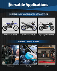 Béquille élévatrice pour moto Garvee, capacité de 408 kg (900 lb), bras oscillant réglable en U et L, acier laminé à froid résistant à la rouille, pour l'entretien et la réparation.