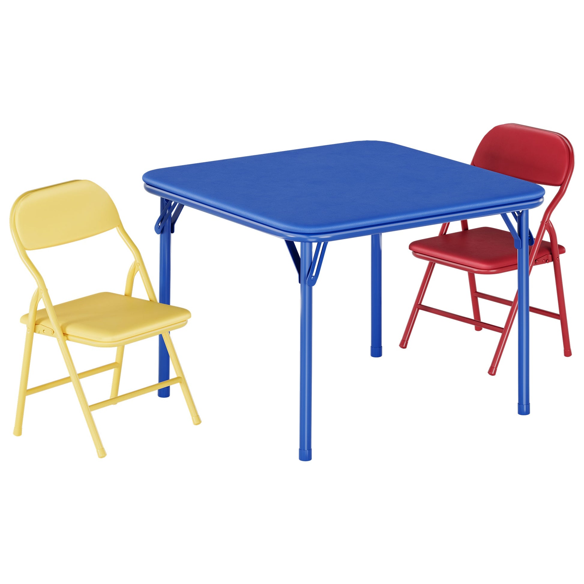 Ensemble table et chaises pliantes 3 pièces Garvee pour enfants, pliable, en cuir PU, pour la chambre d'enfant et l'extérieur, léger, sûr et stable
