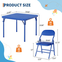 Ensemble table et chaises pliantes 3 pièces Garvee pour enfants, pliable, en cuir PU, pour la chambre d'enfant et l'extérieur, léger, sûr et stable