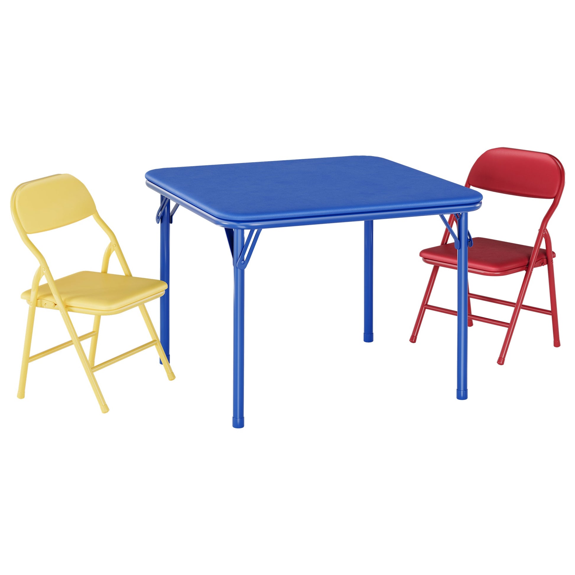 Ensemble table et chaises pliantes 3 pièces Garvee pour enfants, pliable, en cuir PU, pour la chambre d'enfant et l'extérieur, léger, sûr et stable