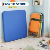 Ensemble table et chaises pliantes 3 pièces Garvee pour enfants, pliable, en cuir PU, pour la chambre d'enfant et l'extérieur, léger, sûr et stable