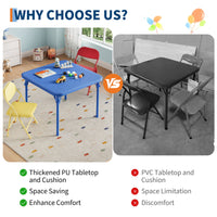 Ensemble table et chaises pliantes 3 pièces Garvee pour enfants, pliable, en cuir PU, pour la chambre d'enfant et l'extérieur, léger, sûr et stable