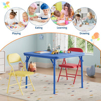 Ensemble table et chaises pliantes 3 pièces Garvee pour enfants, pliable, en cuir PU, pour la chambre d'enfant et l'extérieur, léger, sûr et stable