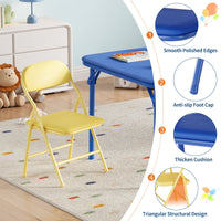 Ensemble table et chaises pliantes 3 pièces Garvee pour enfants, pliable, en cuir PU, pour la chambre d'enfant et l'extérieur, léger, sûr et stable