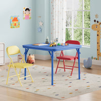 Ensemble table et chaises pliantes 3 pièces Garvee pour enfants, pliable, en cuir PU, pour la chambre d'enfant et l'extérieur, léger, sûr et stable