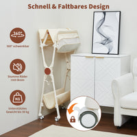 Table à langer pliante Garvee Baby avec roulettes pour nouveau-nés et jeunes enfants 73 x 70 x 106,5 cm Blanc