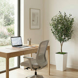 Garvee olivier artificiel 150 cm, branches réglables, plastique, entretien facile, vert, pour salon, bureau et jardin - Blanc