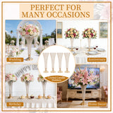 Garvee Centre de Table Mariage 4 pièces 51 cm Vases Trompette Métal pour Décor Événementiel, Argenté - Argenté