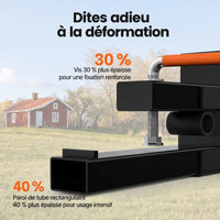 Garvee Fourches à palettes 109 cm pour godet de tracteur, capacité 907 kg, barre stabilisatrice réglable, acier robuste pour usage agricole