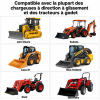Garvee Fourches à palettes 109 cm pour godet de tracteur, capacité 907 kg, barre stabilisatrice réglable, acier robuste pour usage agricole