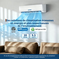 Garvee Climatiseur Split Inverter 24000 BTU, Haute Efficacité et Silencieux, Contrôle Wi-Fi Intelligent, Blanc