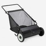 Garvee Balayeuse De Pelouse 21" Avec Sac 7 Pi³, 4 Brosses Rotatives, Cadre Acier, Roues Caoutchouc, Hauteur Réglable Pour Terrains Variés, Vert - 