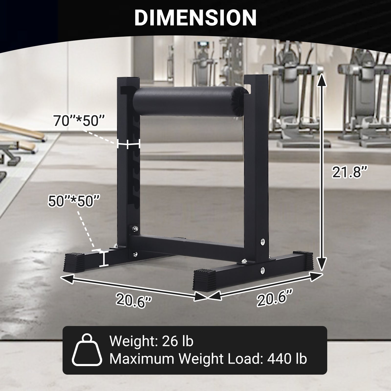Support pour squat bulgare Garvee, réglable sur 7 niveaux, capacité de 159 kg, rembourrage épais, structure en acier, compact, pour l'entraînement à domicile