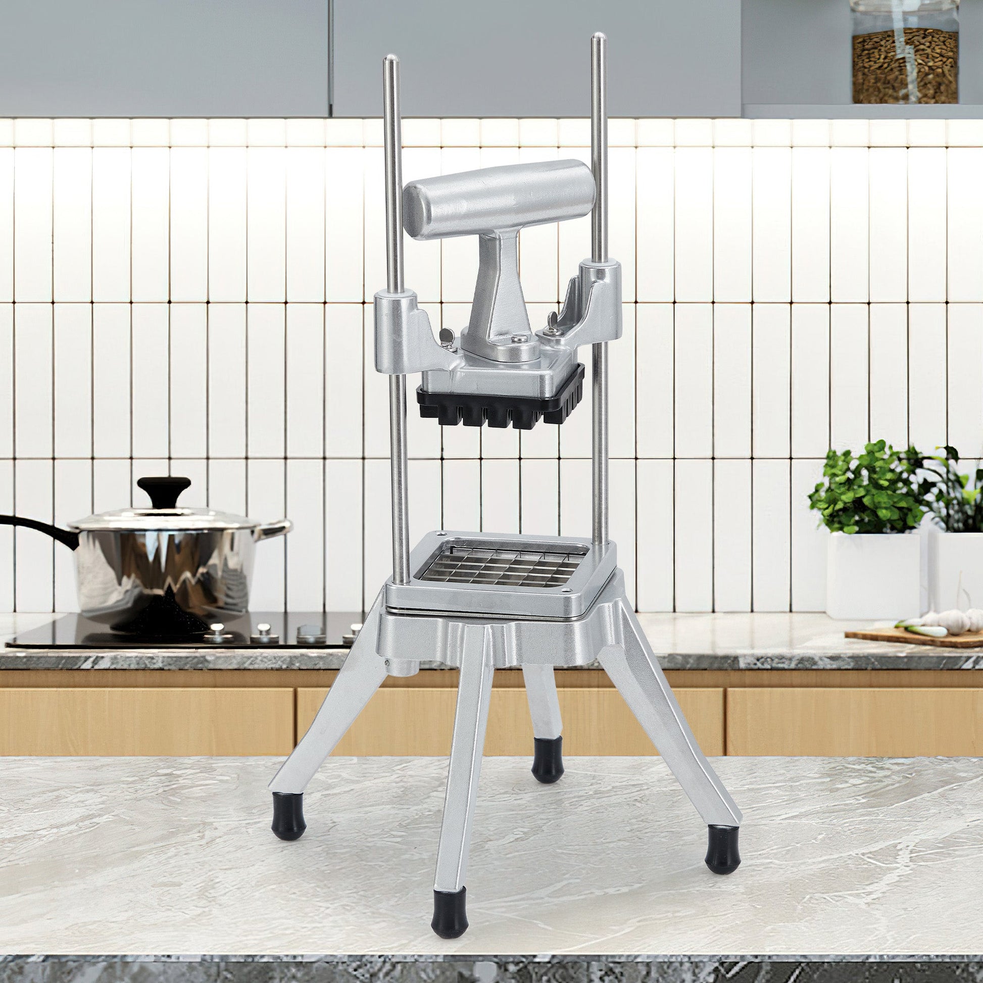 Garvee Coupe-Légumes et Fruits Professionnel en Acier Inoxydable avec 4 Lames, Poignée Ergonomique, Base Antidérapante, Plusieurs Tailles et Coloris