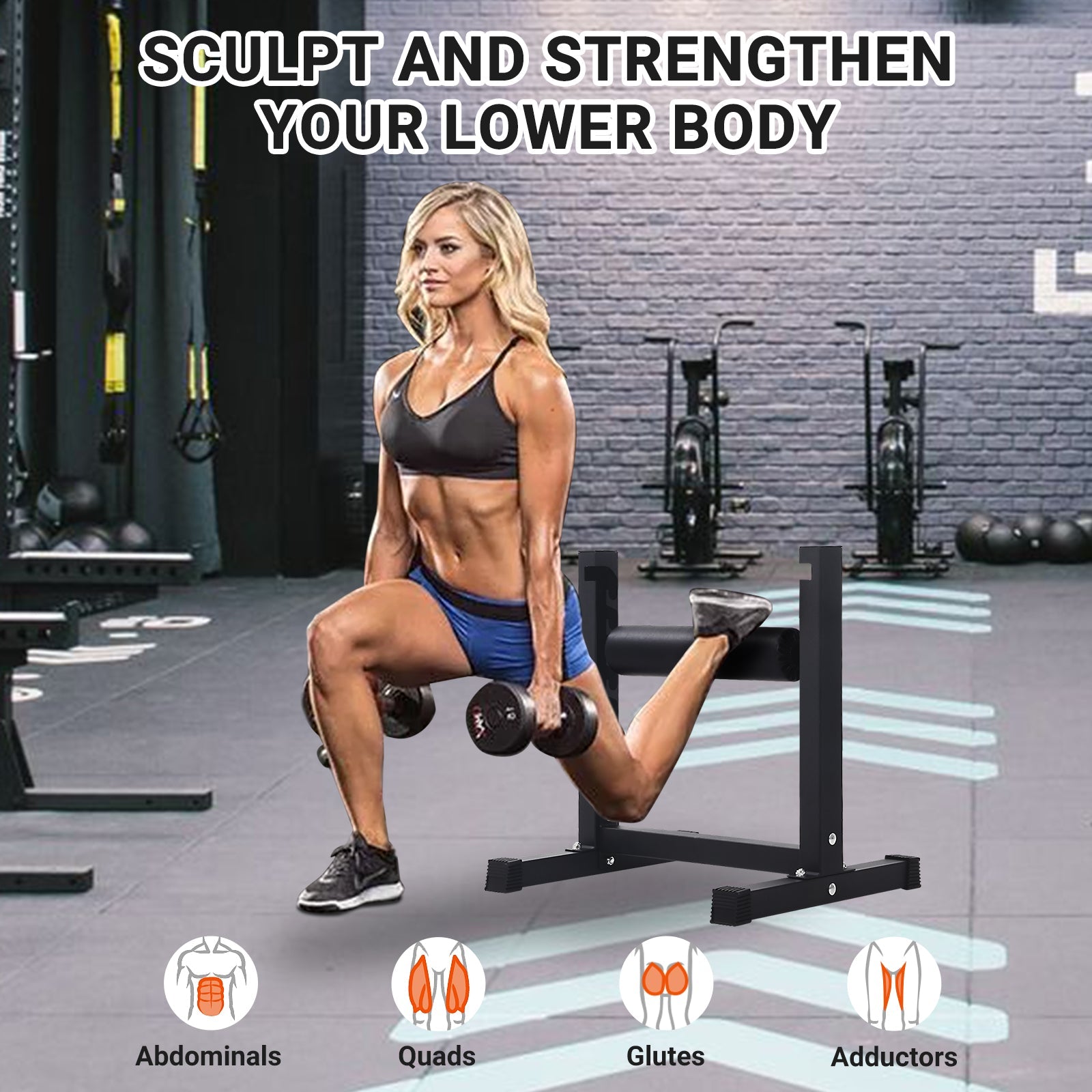 Support pour squat bulgare Garvee, réglable sur 7 niveaux, capacité de 159 kg, rembourrage épais, structure en acier, compact, pour l'entraînement à domicile