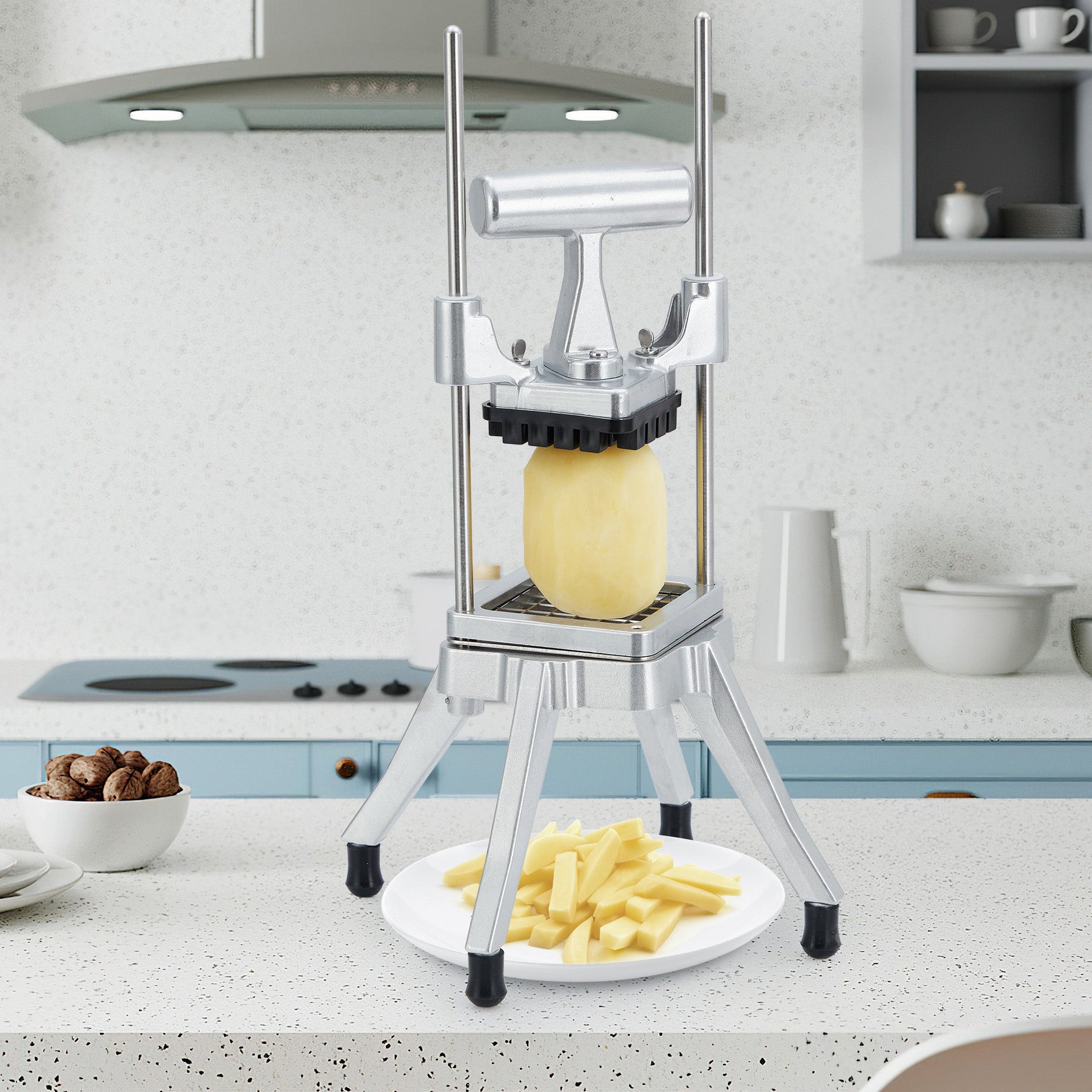 Garvee Coupe-Légumes et Fruits Professionnel en Acier Inoxydable avec 4 Lames, Poignée Ergonomique, Base Antidérapante, Plusieurs Tailles et Coloris