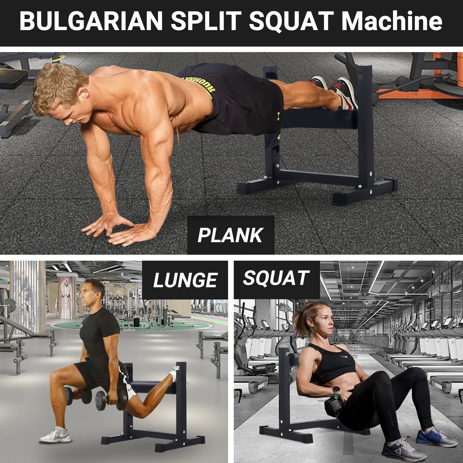 Support pour squat bulgare Garvee, réglable sur 7 niveaux, capacité de 159 kg, rembourrage épais, structure en acier, compact, pour l'entraînement à domicile