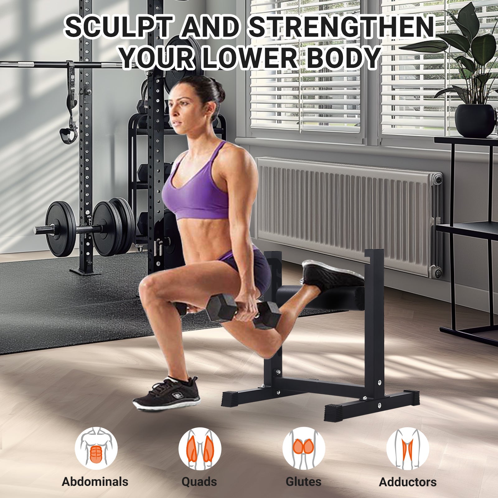 Support pour squat bulgare Garvee, réglable sur 7 niveaux, capacité de 159 kg, rembourrage épais, structure en acier, compact, pour l'entraînement à domicile