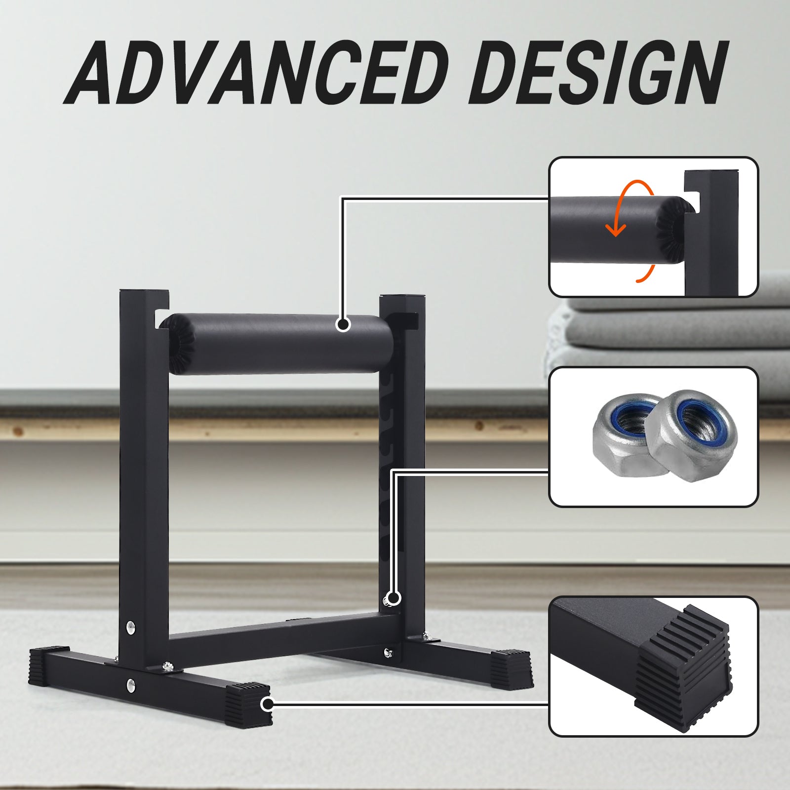 Support pour squat bulgare Garvee, réglable sur 7 niveaux, capacité de 159 kg, rembourrage épais, structure en acier, compact, pour l'entraînement à domicile