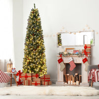 Sapin de Noël Garvee 230 cm avec support en métal - Éclairage LED bicolore à 8 modes pour une ambiance de Noël magique