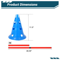 Garvee Parcours d'agilité pour chiens avec 12 cônes, 6 barres, réglable, en ABS, pour l'entraînement en extérieur, portable et polyvalent