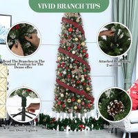 Sapin de Noël Garvee 230 cm avec support en métal - Éclairage LED bicolore à 8 modes pour une ambiance de Noël magique