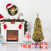 Garvee sapin de Noël vintage 145 cm, structure en métal, 300 LED, 8 modes d'éclairage, prise européenne et socle à pince