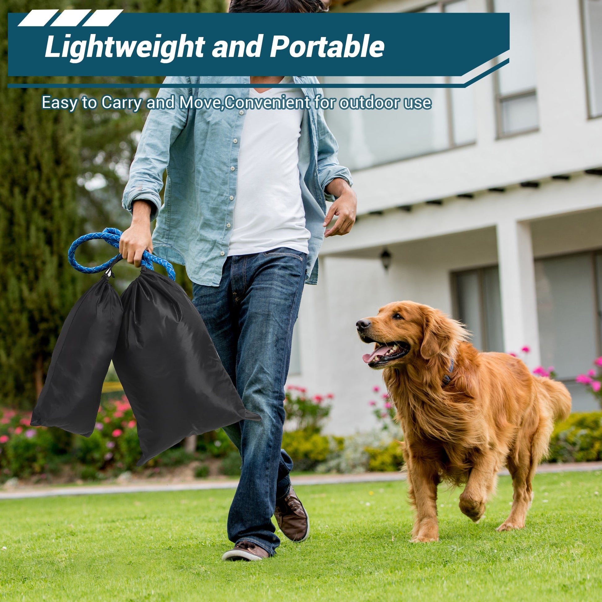 Garvee Parcours d'agilité pour chiens avec 12 cônes, 6 barres, réglable, en ABS, pour l'entraînement en extérieur, portable et polyvalent