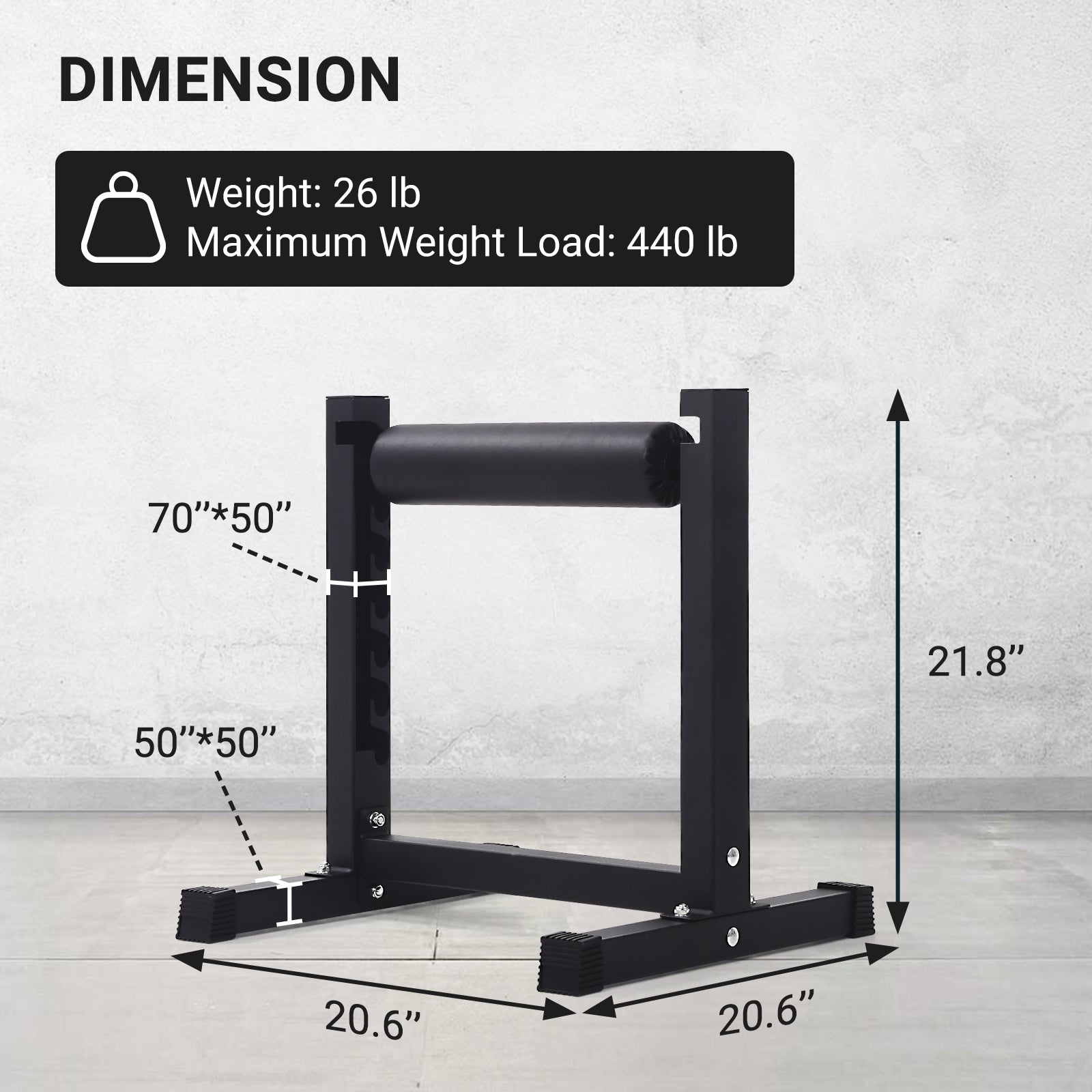 Support pour squat bulgare Garvee, réglable sur 7 niveaux, capacité de 159 kg, rembourrage épais, structure en acier, compact, pour l'entraînement à domicile