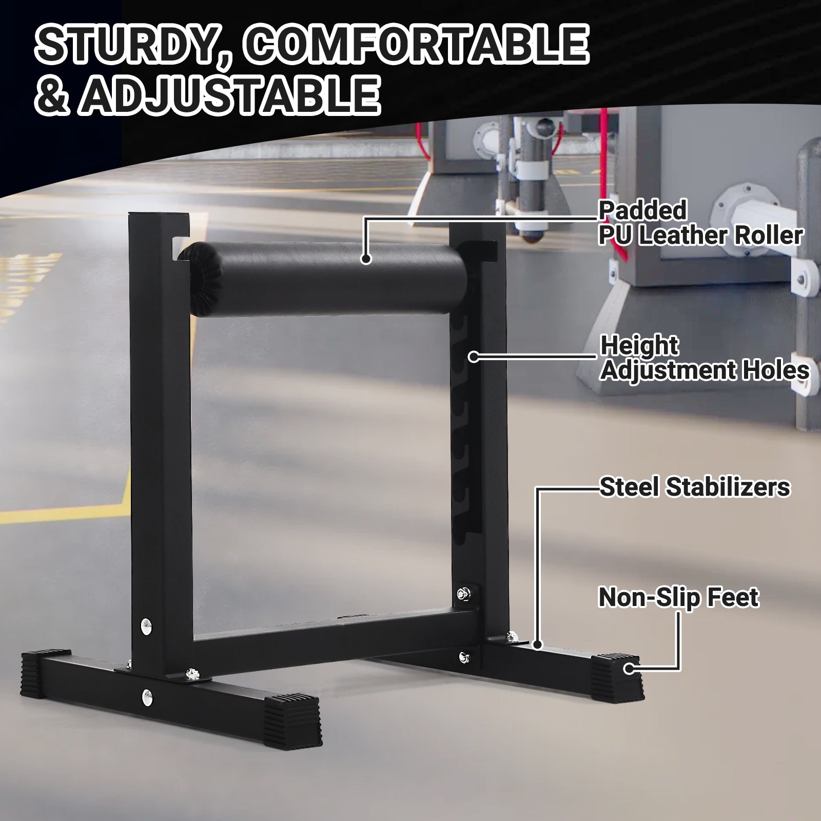 Support pour squat bulgare Garvee, réglable sur 7 niveaux, capacité de 159 kg, rembourrage épais, structure en acier, compact, pour l'entraînement à domicile
