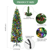 Sapin de Noël Garvee 230 cm avec support en métal - Éclairage LED monochrome à 8 modes pour une décoration festive du salon