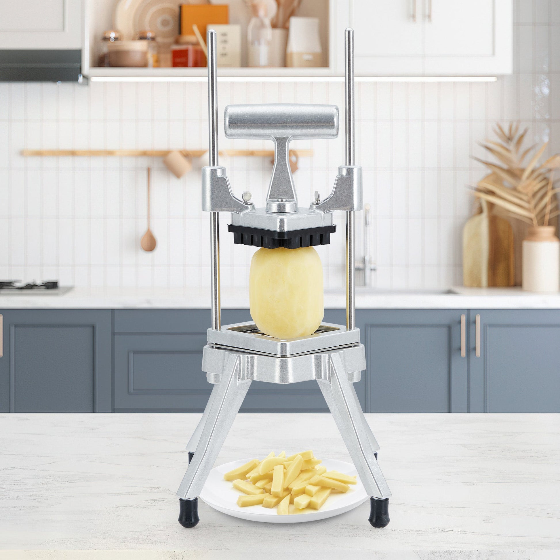 Garvee Coupe-Légumes et Fruits Professionnel en Acier Inoxydable avec 4 Lames, Poignée Ergonomique, Base Antidérapante, Plusieurs Tailles et Coloris