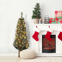 Garvee sapin de Noël vintage 145 cm, structure en métal, 300 LED, 8 modes d'éclairage, prise européenne et socle à pince