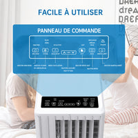Garvee Climatiseur mobile 9000 BTU, silencieux et économe en énergie, refroidissement efficace, format compact pour maison et bureau
