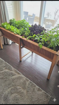 Garvee Jardinière surélevée 183x66x77 cm en bois de cèdre, avec crochets et doublure, pour potager jardin terrasse, marron noisette