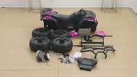 Garvee Quad Électrique 12 V pour Enfants de 3 à 6 Ans, 2 Moteurs Puissants, Télécommande Parentale, Éclairage LED, 4 Roues Robustes, 95 × 56 × 55 cm, pour Extérieur, Fuchsia