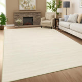 Garvee Tapis Beige Lavable 160x230 cm, Design Minimaliste, Dos Antidérapant TPR, Doux et Résistant aux Taches, Pour Salon ou Chambre