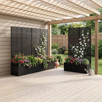 Garvee bac à plantes métallique avec treillis acier galvanisé résistant aux intempéries jardin compact 112 × 41 × 180 cm, lames horizontales