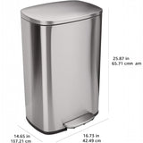 Garvee Poubelle de Cuisine à Pédale 30 L + 6 L, Acier Inoxydable, Forme Carrée, Fermeture Douce et Silencieuse, Beige