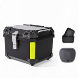 Garvee Top Case Moto 65 L en Aluminium, Étanche et Verrouillable, Coque ABS, Fixation Rapide Universelle, Pour Usage Urbain et Touring, Noir