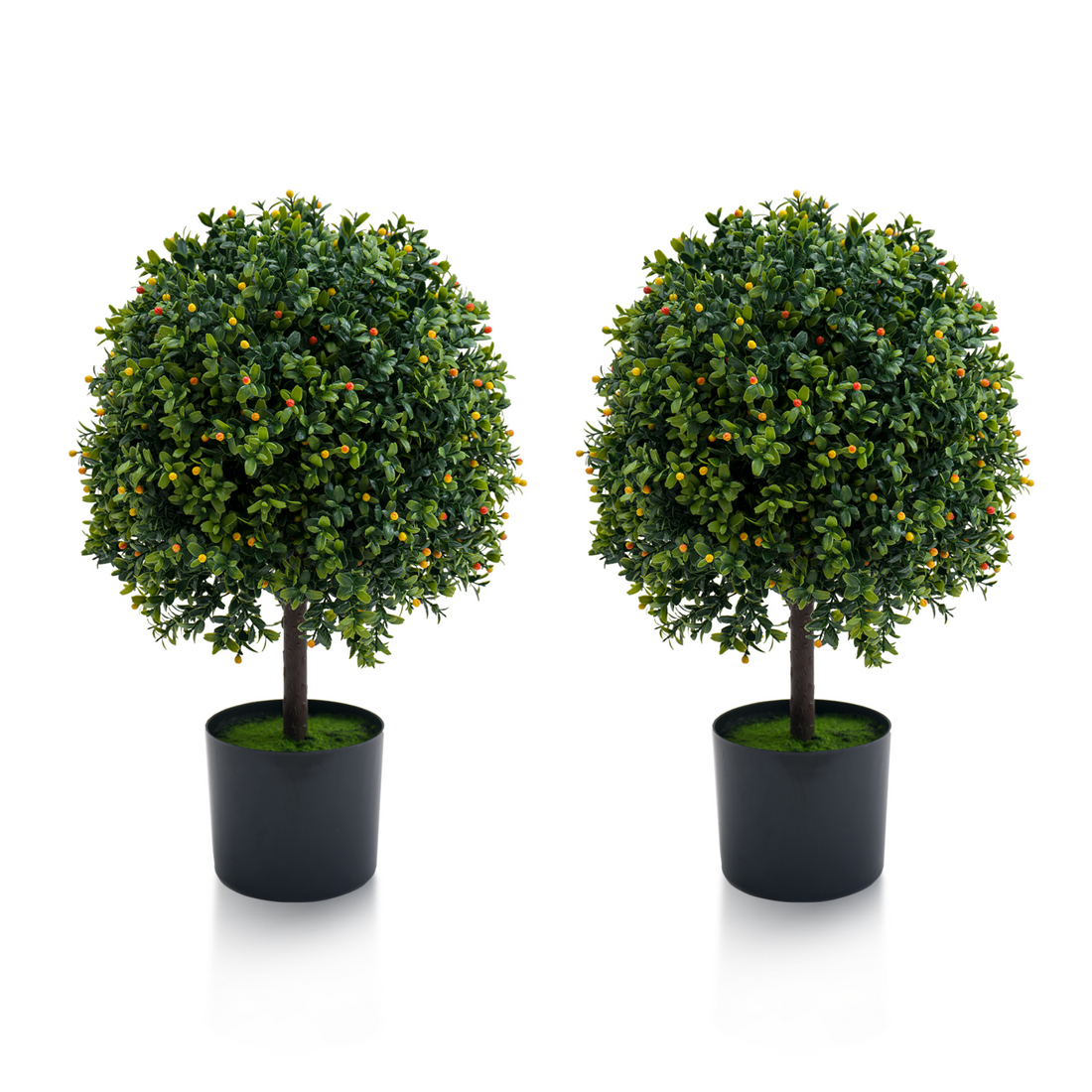Garvee Lot de 2 Boules de Buis Artificielles 50 cm Réalistes en Plastique Durable pour Porche, Couloir et Intérieur